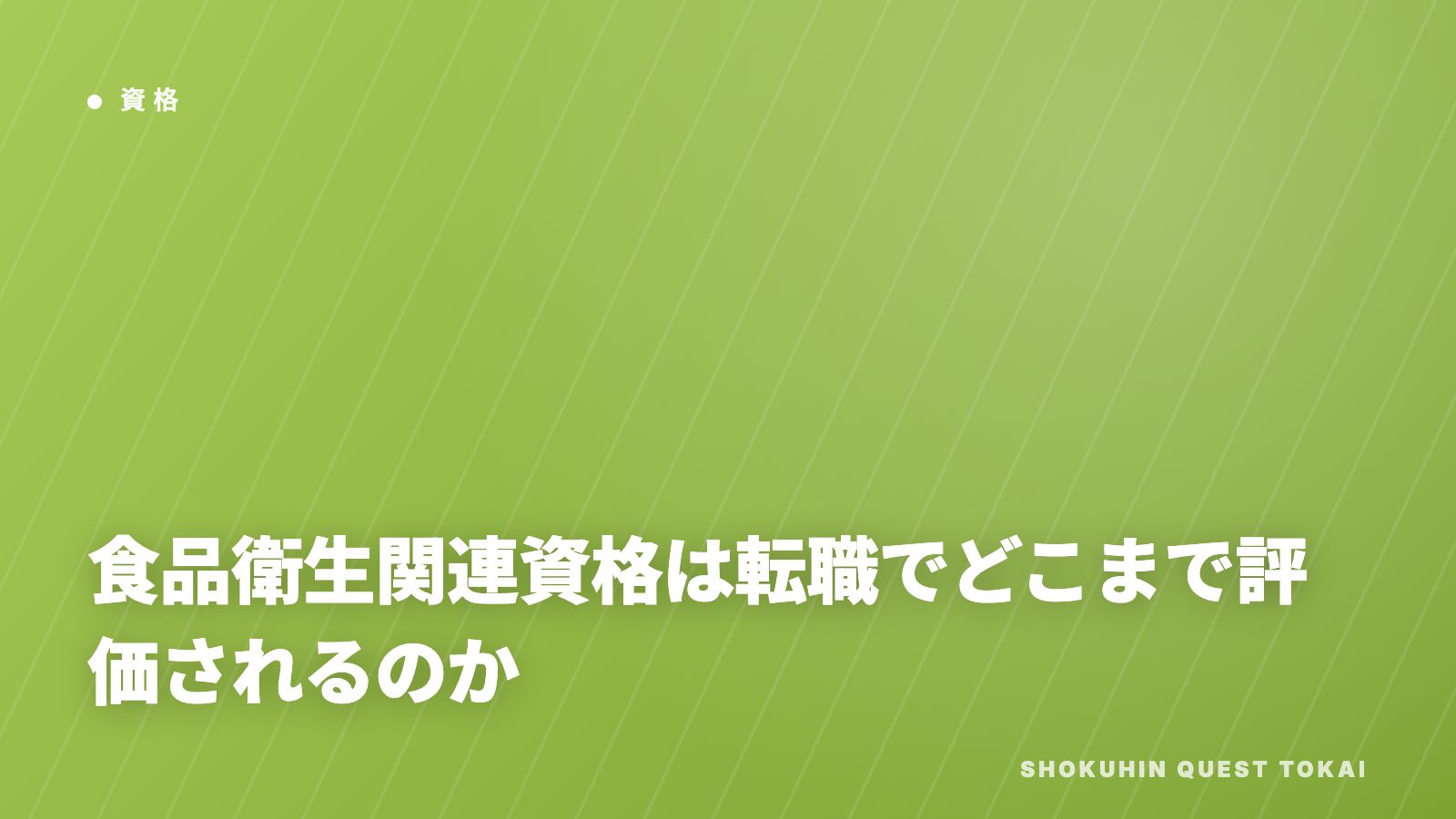 食品衛生関連資格は転職でどこまで評価されるのか eBook表紙